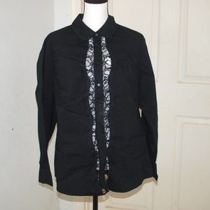 Worthington Woman Black Lace Top Size XL